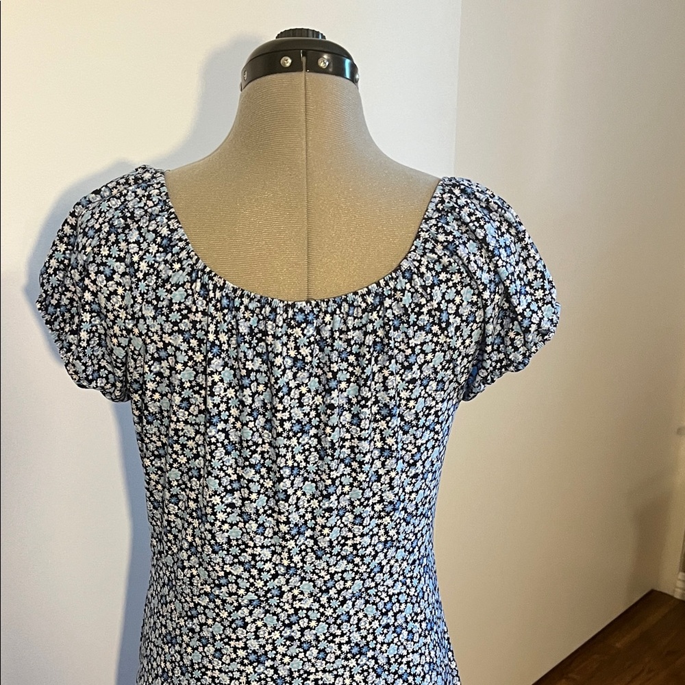 Derek Heart Blue Floral Mini Dress - Picture 4 of 7